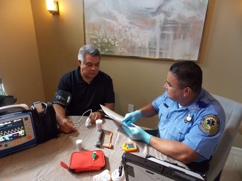 STEC community health paramedic conducting a home visit
